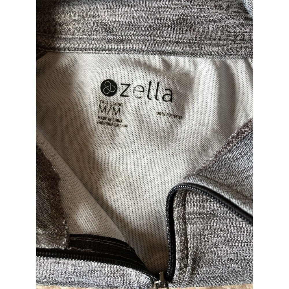 Zella Heathered Gray Athletic Quarter Zip Athletic Top Medium Running Outdoors - Picture 7 of 7